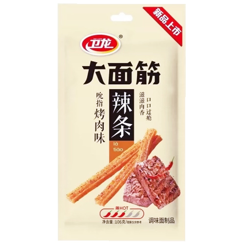 卫龙大面筋辣条吮指烤肉味 新品上市106克装